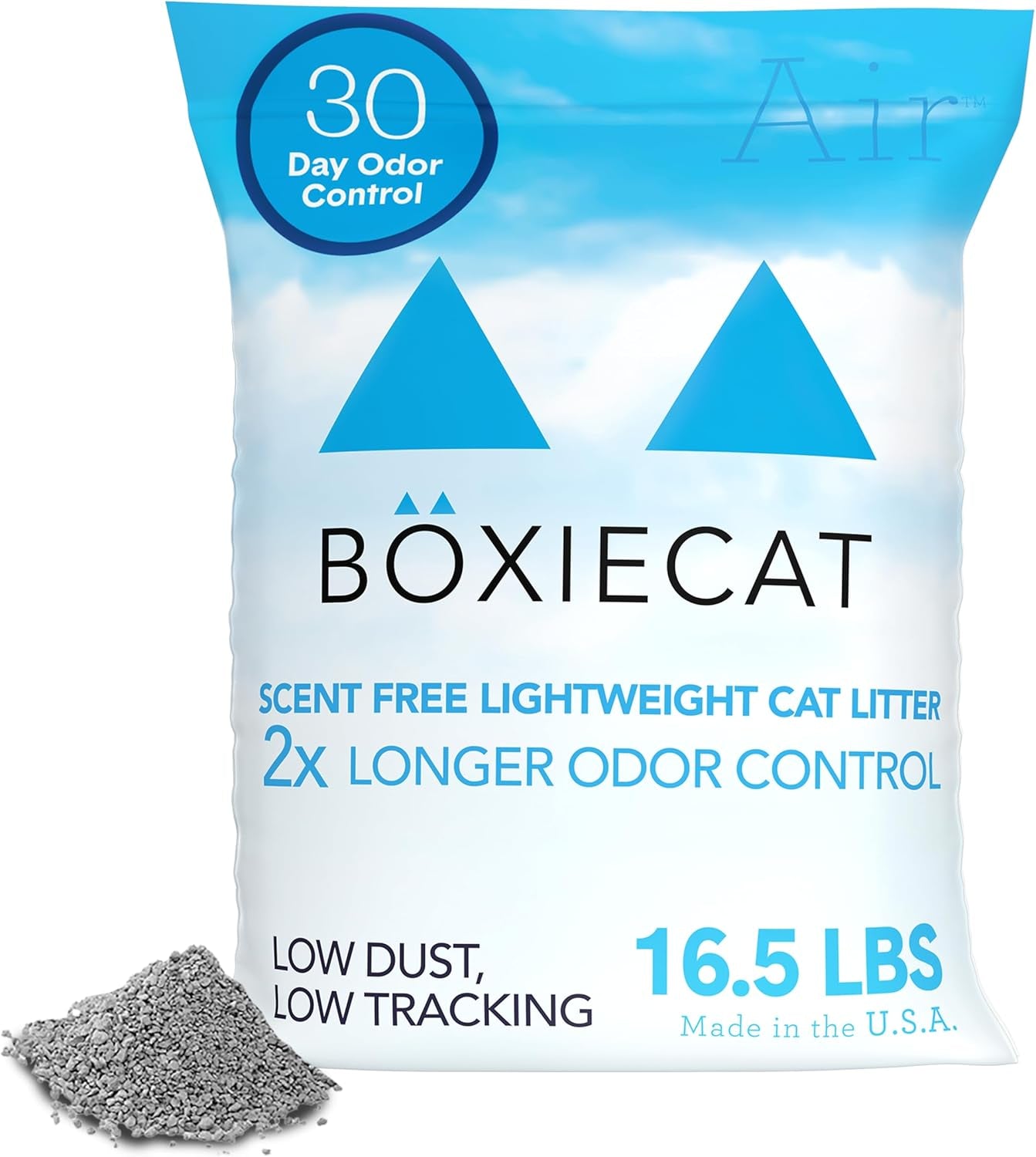 Boxie® Unscented 30 Day Natural Odor Control Cat Litter, 6.5Lb Lightweight Plant Based Kitty Litter