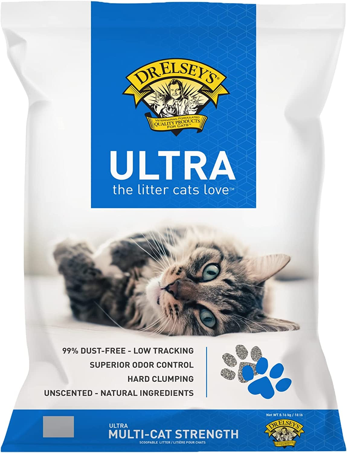 Dr. Elsey'S Ultra Unscented Clumping Clay Cat Litter 18 Lb Bag