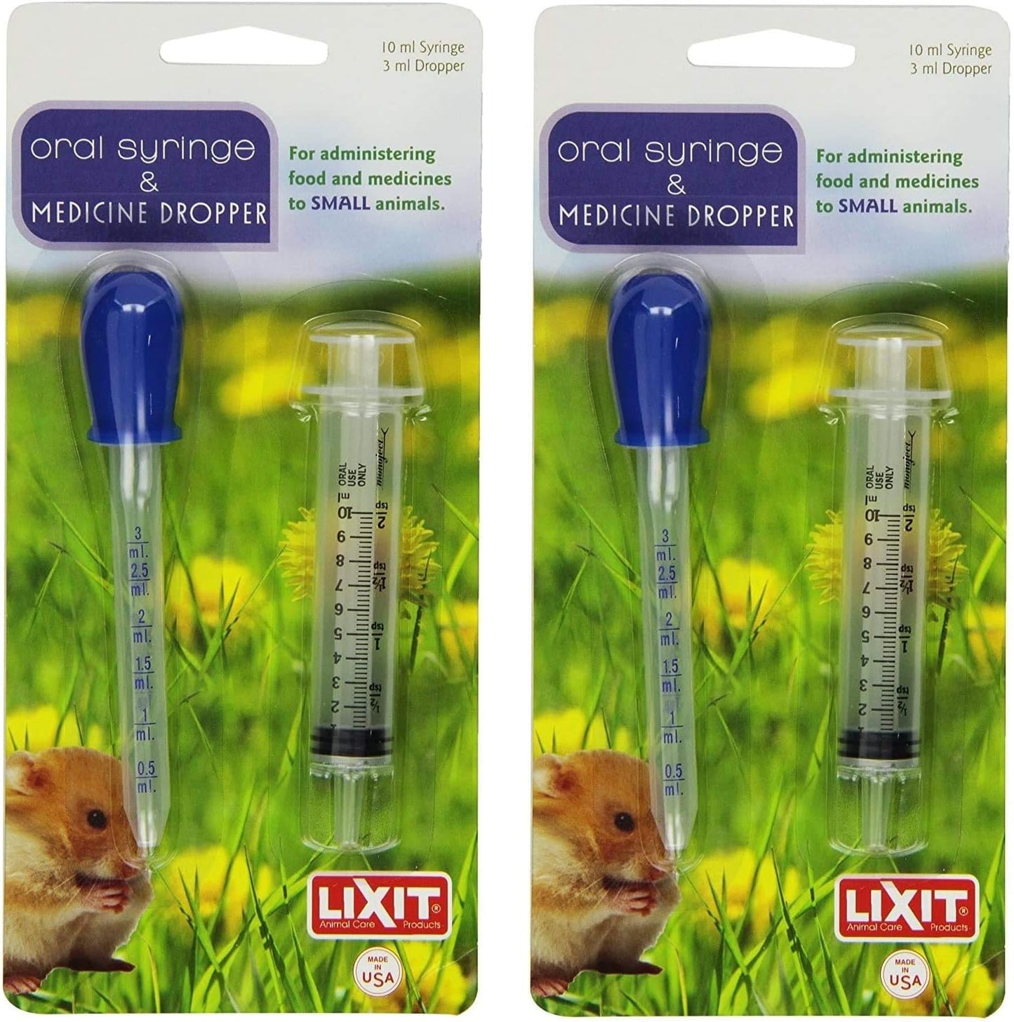Lixit Nursing and Hand Feeding Syringe and Bottle Kits for Cats, Rabbits, Puppies and Other Pets. (Syringe + Dropper)