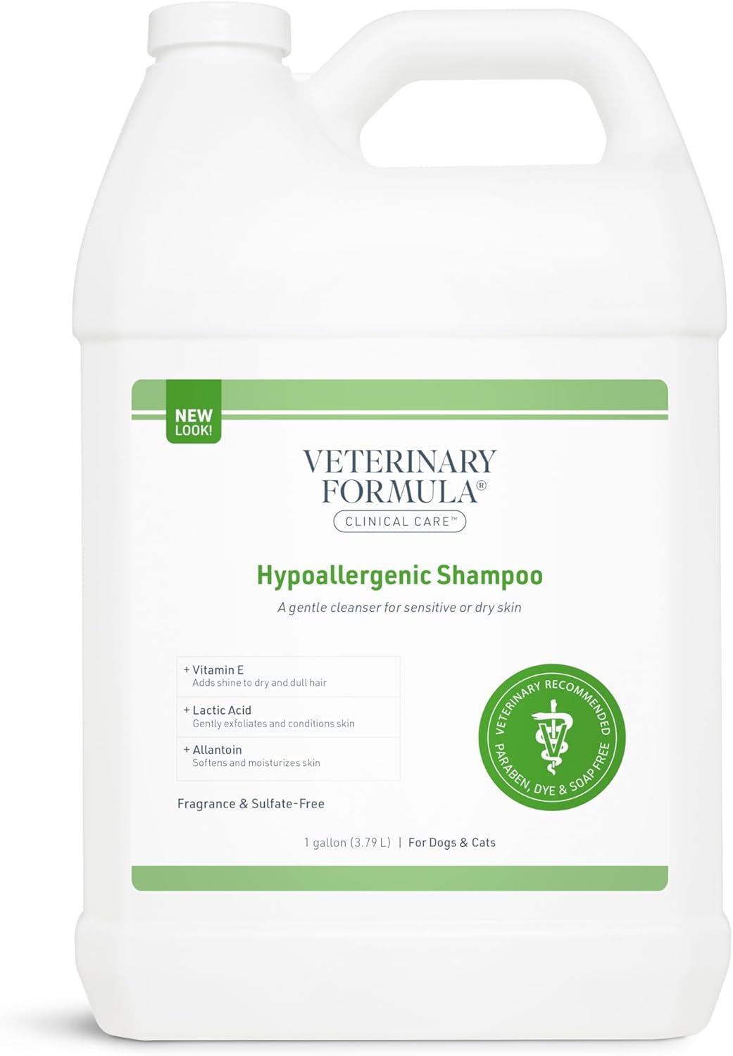 Veterinary Formula Clinical Care Hypoallergenic Shampoo for Dogs and Cats, 16 Oz – No Harsh Ingredients – Fragrance-Free Pet Shampoo for Allergies and Sensitive Skin, Promotes Healthy Skin and Coat