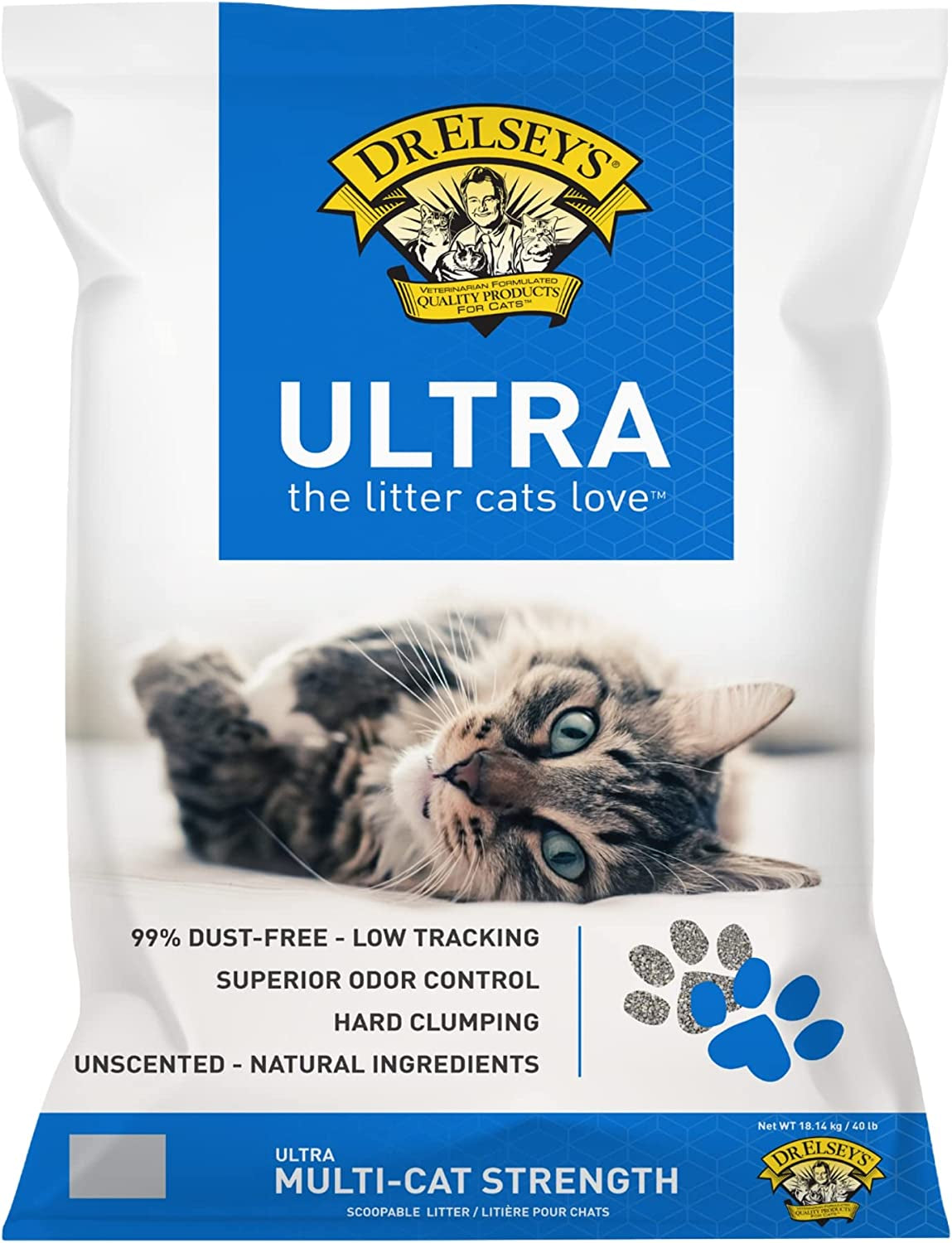 Dr. Elsey'S Ultra Unscented Clumping Clay Cat Litter 18 Lb Bag