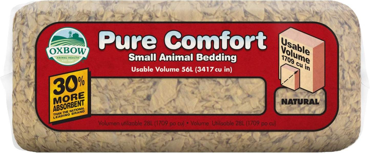 Animal Health Pure Comfort Bedding, Rabbit, Hamster, & Guinea Pig Bedding, Bunny Supplies for Litter Box, Pet Safe, 99.9% Dust Free, Natural, 28 Liter Bag